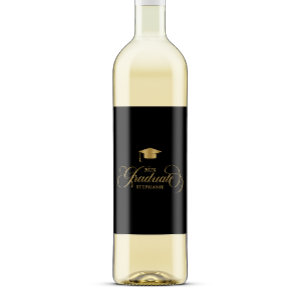Graduate Elegant Gold Script Typography Wine Label