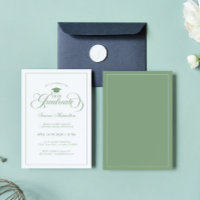 Graduate Elegant Green White Script Typography