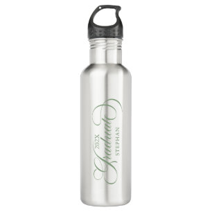 Graduate Elegant Sage Green Script Typography 710 Ml Water Bottle
