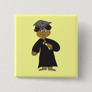 Graduate, Ethnic Male 15 Cm Square Badge