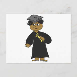Graduate, Ethnic Male Announcement Postcard
