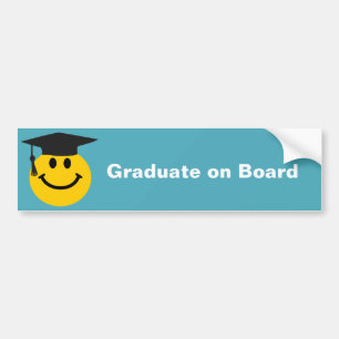 Graduate face bumper sticker