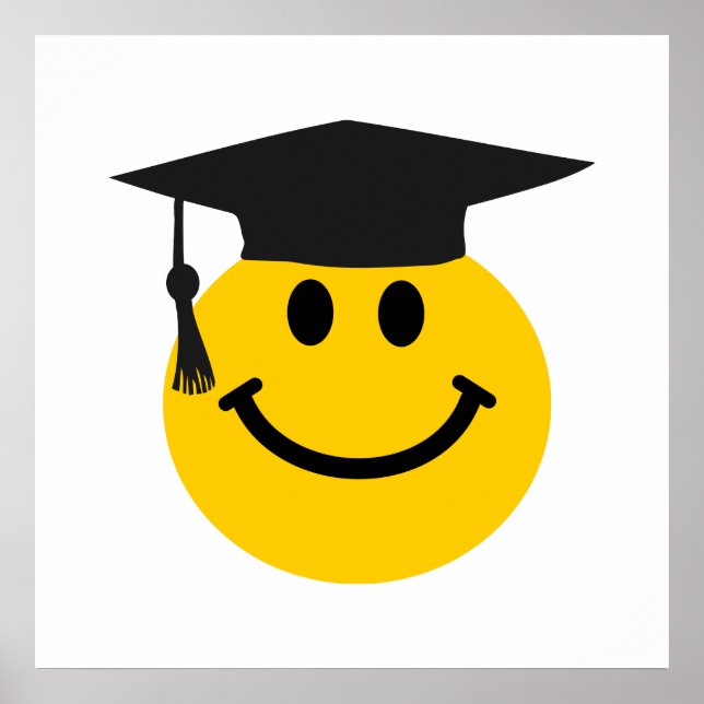Graduate face with graduation hat poster (Front)