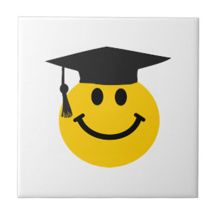 Graduate face with graduation hat tile