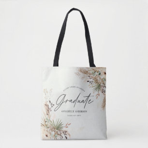 Graduate favour pampas eucalyptus elegant script t tote bag