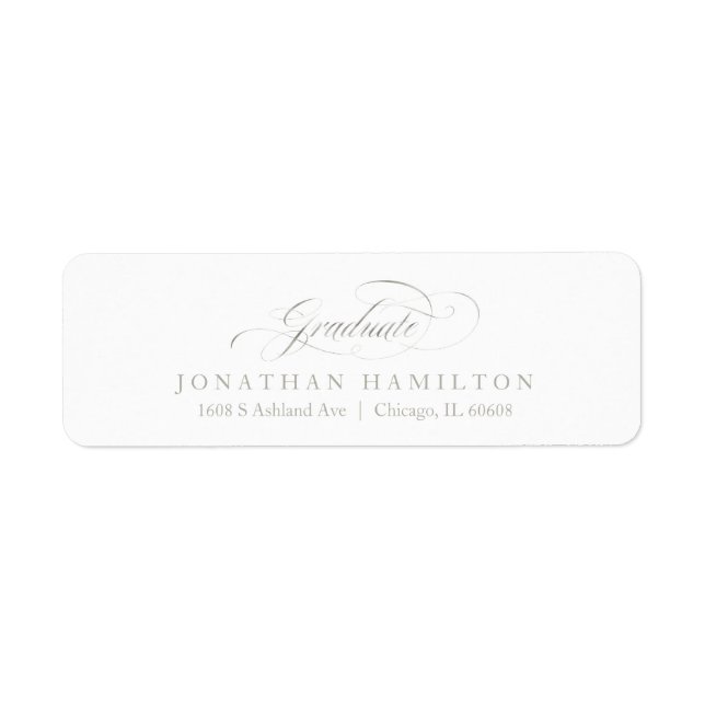 Graduate Foil Silver Fancy Calligraphy Graduation (Front)