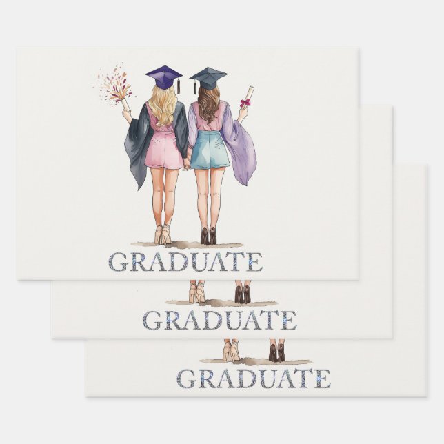 Graduate Friends Wrapping Paper Sheet (Set)