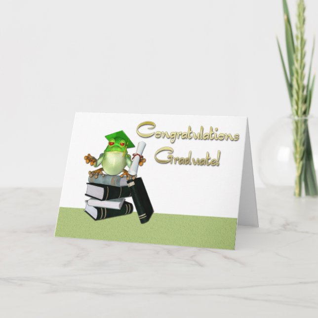 Graduate Frog Books Card (Front)