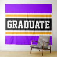GRADUATE Fun Bright Purple Black Orange Stripes