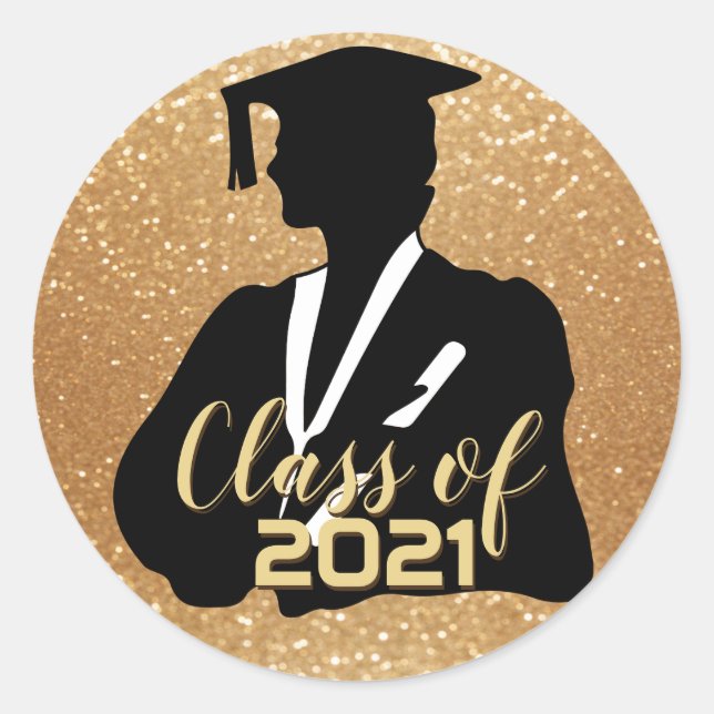 Graduate Girl Student - Class of 20XX Classic Round Sticker (Front)