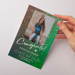 Graduate girly modern high school photo graduation announcement