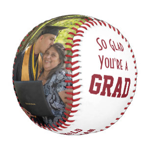 Graduate GLAD GRAD Photo Monogram Graduation Baseball