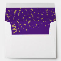 Graduate Gold Foil Confetti Elegant Purple Lined