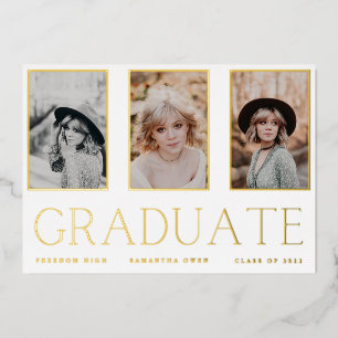 GRADUATE Gold Foil Photo Frames Announcement