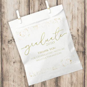 Graduate Gold Grad Calligraphy Script Thank You Favour Bags