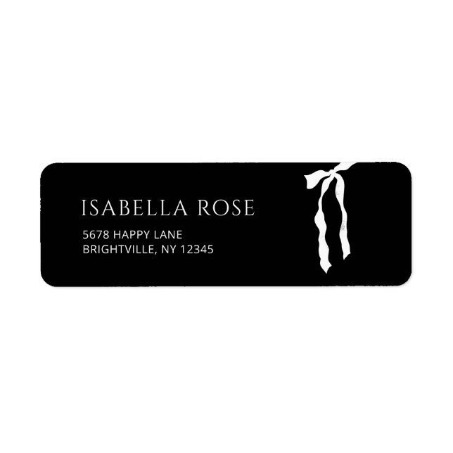 Graduate Grad Bow Graduation Mail Return Address  (Front)
