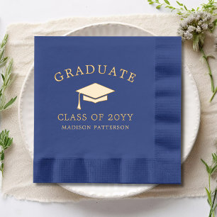 Graduate Grad Cap Personalised Graduation Class Of Foil Napkins