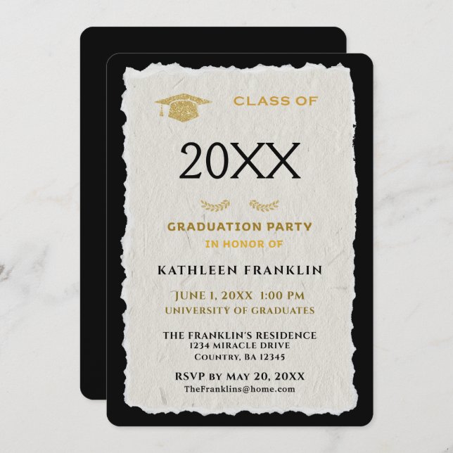 Graduate Graduation Celebration Party Modern Invitation (Front/Back)