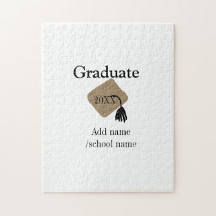 Graduate graduation congrats add name school year jigsaw puzzle