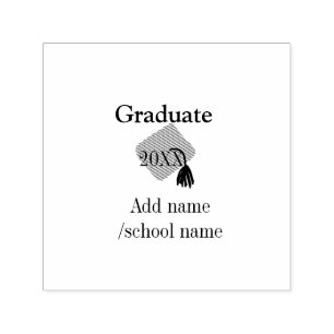 Graduate graduation congrats add name school year  self-inking stamp