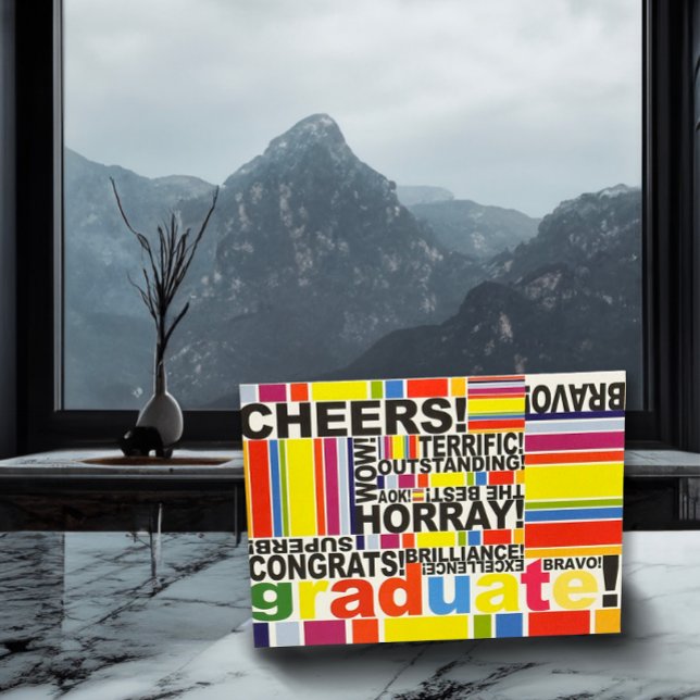 Graduate Graduation Congratulations Grad card (This Graduate card add color to any environment! Send your good wishes with is card.)