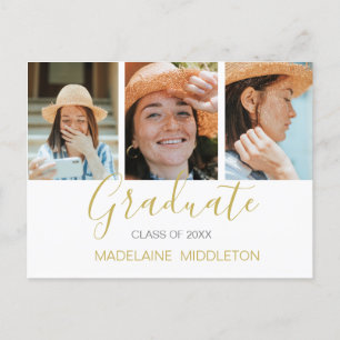 Graduate Graduation Party Photo Modern Invitation Postcard