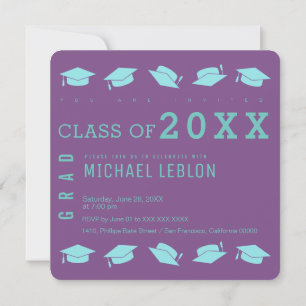 graduate / graduation party purple invitation