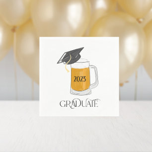 Graduate Graduation Pint of Beer Class of Grad Cap Napkin