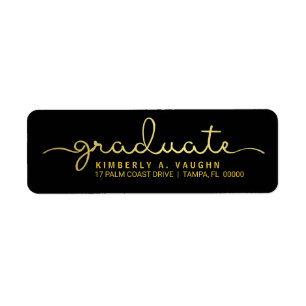 Graduate Hand Lettered Gold Foil Look Script