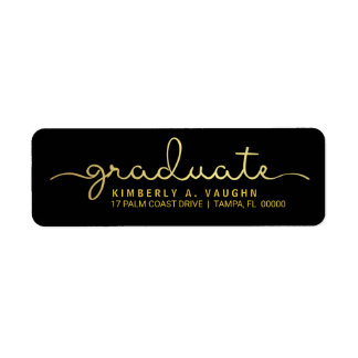 Graduate Hand Lettered Gold Foil Look Script