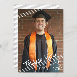 Graduate Hand Lettered Thank You   One Photo