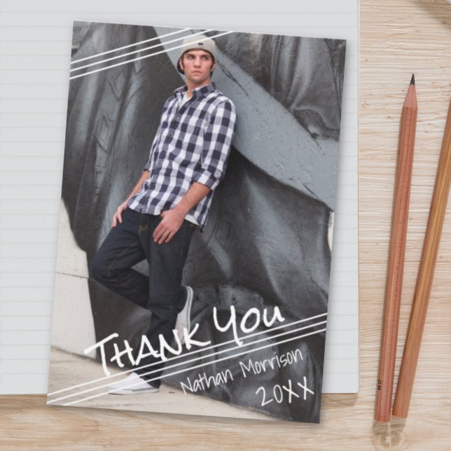 Graduate Hand Lettered Thank You | One Photo (Creator Uploaded)