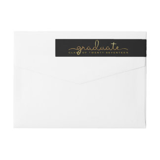 Graduate Handwritten Gold Shimmer Script Wrap Around Label