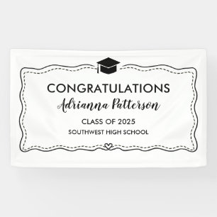 Graduate Hat Modern Congratulations Simple Banner