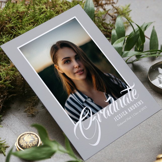 Graduate Invitation Modern Editable Photo Blue (Creator Uploaded)