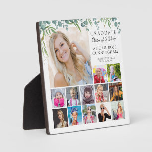Graduate K-12 Photo Collage Keepsake Botanical Plaque