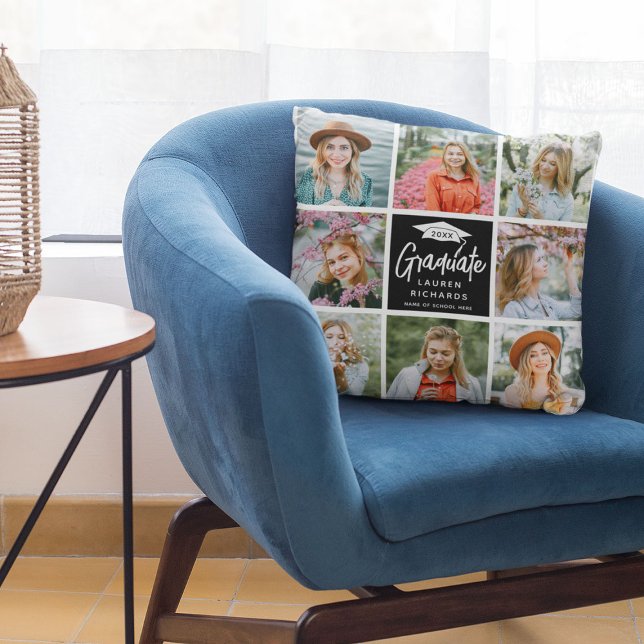 Graduate Keepsake 8 Photo Collage & Quote Gift Cushion (Creator Uploaded)