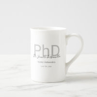 Graduate Keepsake Black Grey Name PhD Graduation