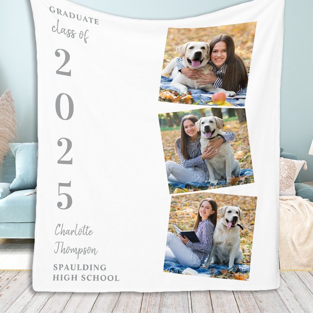 Graduate Keepsake Personalised Photo Collage Fleece Blanket (Creator Uploaded)