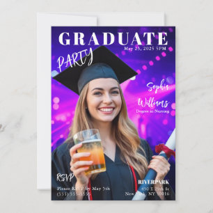 Graduate Magazine Cover  Invitation