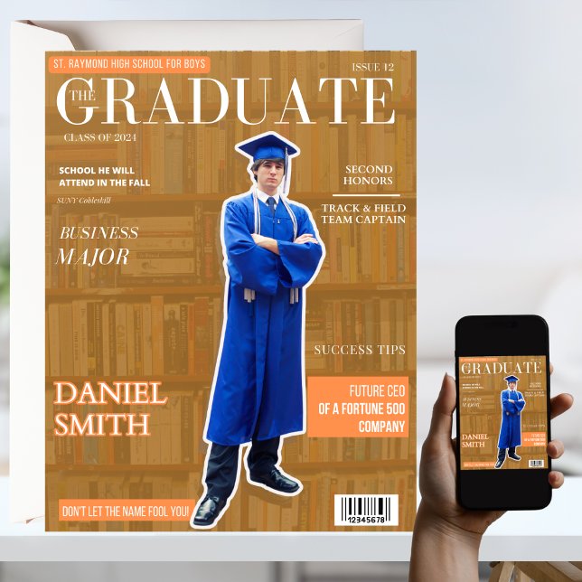 Graduate Magazine Cover Photo Graduation Invitation (Creator Uploaded)