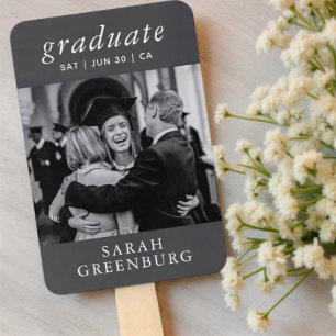 Graduate Modern Minimalist Simple Chic Graduation Hand Fan