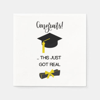 Graduate Modern Minimalist Simple Chic Graduation Napkin