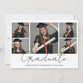 Graduate Modern Photo Collage Graduation Announcement