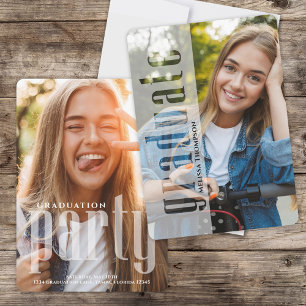 Graduate Modern Photo Simple Stylish Typography Invitation