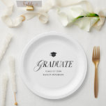 Graduate Modern Simple Graduation Party Paper Plate<br><div class="desc">Graduate Modern Simple Graduation Party Paper Plates</div>