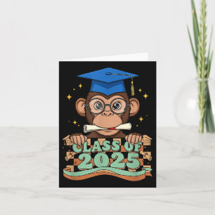 Graduate Monkey Cl Of 2025 Kids Mens Womens Gradua Card