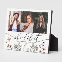 Graduate Multi Photo She Did It Floral