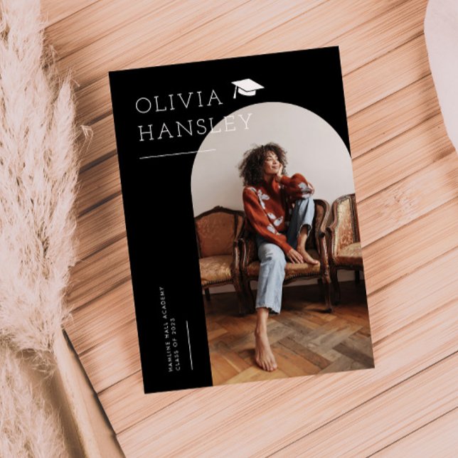 Graduate Name Black Arch Graduation Announcement (Creator Uploaded)