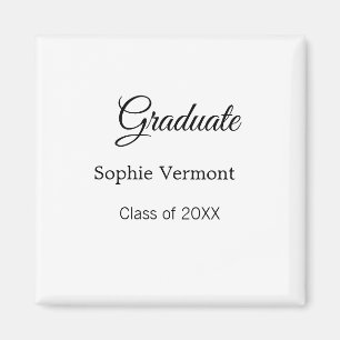 Graduate name class of 20XX congrats simple minima Magnet